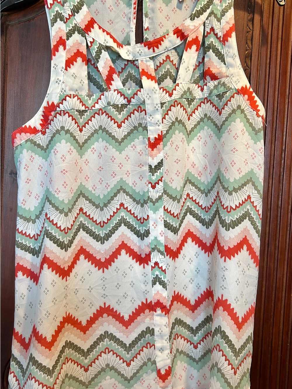 Candie's Red Green White Chevron Tank Top